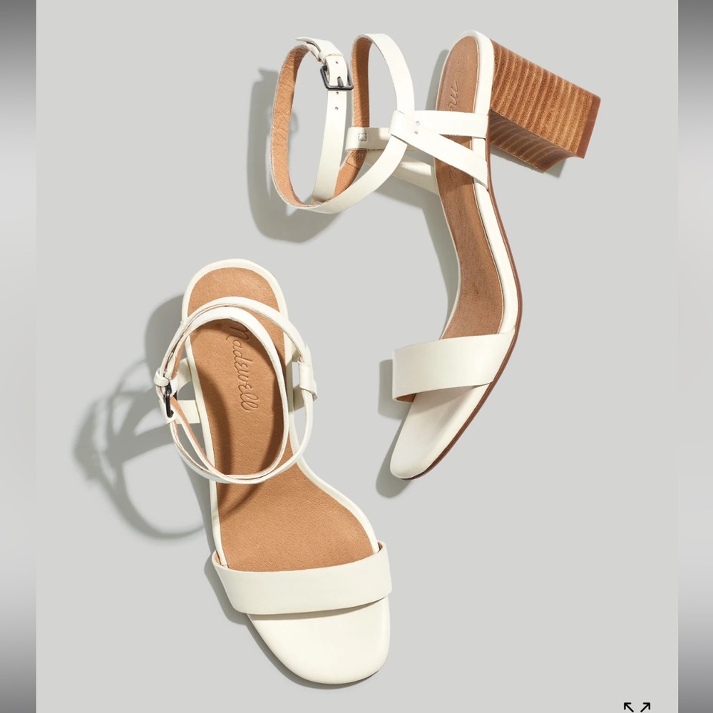 Madewell White Block Heel Sandals
